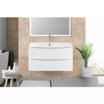 Тумба с раковиной BelBagno Acqua 90 bianco lucido (ACQUA-900-2C-SO-BL, BB900/455-LV-MR-ALR)