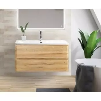 Тумба с раковиной BelBagno Albano 100 rovere rustico (ALBANO-1000-2C-SO-RR, BB1000/455-LV-MR-ALR)