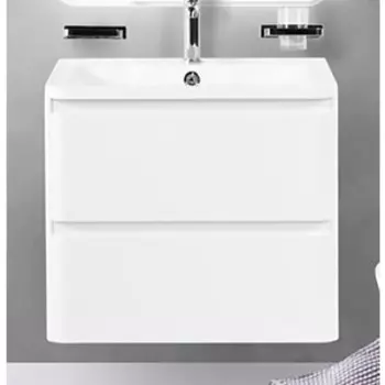 Тумба с раковиной BelBagno Albano 60 подвесная, Bianco Lucido (Albano-600-2C-SO-BL, BB600/455-LV-MR-ALR)