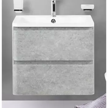 Тумба с раковиной BelBagno Albano 60 подвесная, Cemento Verona Grigio (Albano-600-2C-SO-CVG, BB600/455-LV-MR-ALR)