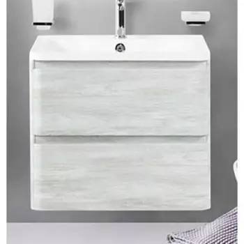 Тумба с раковиной BelBagno Albano 60 подвесная, Rovere Vintage Bianco (Albano-600-2C-SO-RVB, BB600/455-LV-MR-ALR)