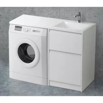 Тумба с раковиной BelBagno Kraft 120 правая, белая матовая bianco opaco (KRAFT-LVD-580/1200-2C-PIA-BO, BB1200/480-LV-MR-R)