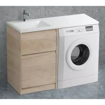 Тумба с раковиной BelBagno Kraft-Lvd 58 левая, Rovere Nebrasca Nature (KRAFT-LVD-580/1200-2C-PIA-RNN, BB1200/480-LV-MR-L)