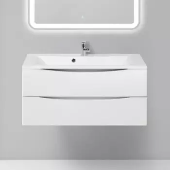 Тумба с раковиной BelBagno Marino 100 bianco opaco (MARINO-1000-2C-SO-BO-P, BB1000/445-LV-MR-PR)