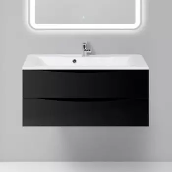 Тумба с раковиной BelBagno Marino 100 nero lucido (MARINO-1000-2C-SO-NL-P, BB1000/445-LV-MR-PR)