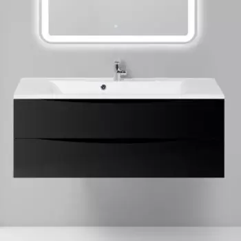 Тумба с раковиной BelBagno Marino 120 nero lucido (MARINO-1200-2C-SO-NL-P, BB1200/450-LV-MR-PR)