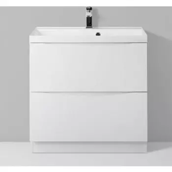 Тумба с раковиной BelBagno Marino 70 напольная, два ящика, Bianco Lucido (MARINO-700-2C-PIA-BL-P, BB700/450-LV-MR-AST)