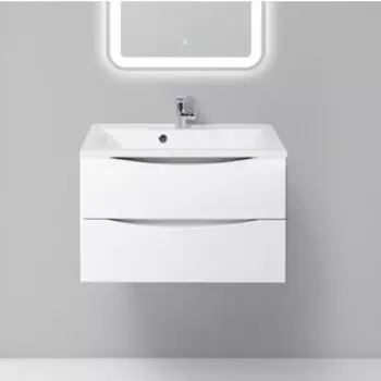 Тумба с раковиной BelBagno Marino 75 bianco lucido (MARINO-750-2C-SO-BL-P, BB750/450-LV-MR-PR)