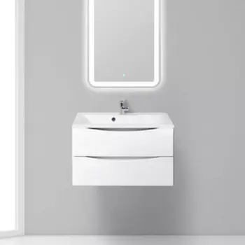 Тумба с раковиной BelBagno Marino 80 bianco lucido (MARINO-800-2C-SO-BL-P, BB800/450-LV-MR-PR)