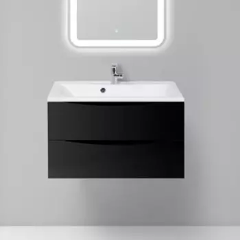 Тумба с раковиной BelBagno Marino 80 nero lucido (MARINO-800-2C-SO-NL-P, BB800/450-LV-MR-PR)