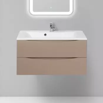 Тумба с раковиной BelBagno Marino 90 cappuccino lucido (MARINO-900-2C-SO-CL-P, BB900/450-LV-MR-PR)