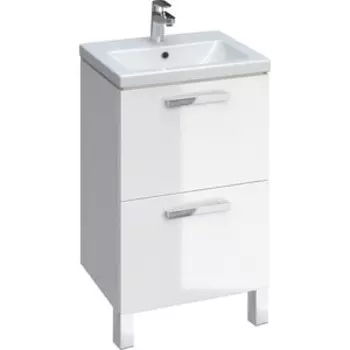 Тумба с раковиной Cersanit Melar 50 белая, с ножками (64127, UM-COM50/1, ZP-NOGA-KPL2)
