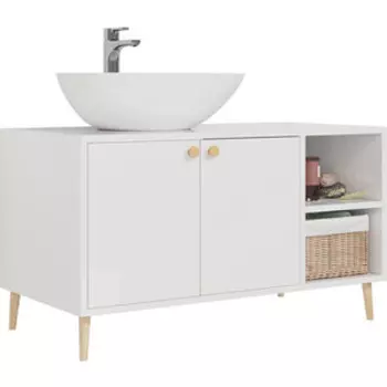 Тумба с раковиной Dreja Luno 100х50 белый глянец (99.2003, 641266)