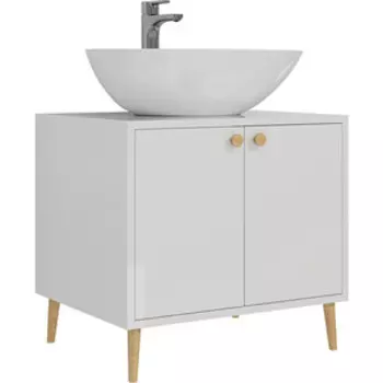 Тумба с раковиной Dreja Luno 60х50 белый глянец (99.2001, 641266)