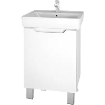 Тумба с раковиной Dreja Mini 50 напольная, с дверцей, белый глянец (99.1201, 195032, 99.9811)