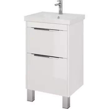 Тумба с раковиной Dreja Prime 60 напольная, с ящиками, белый глянец (99.9300, 641587, 99.9811)