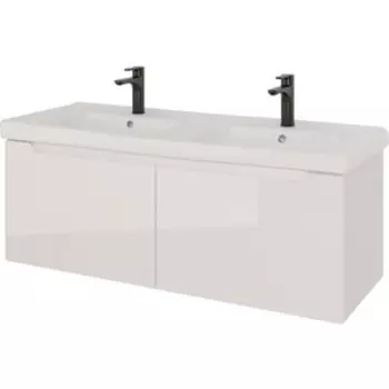 Тумба с раковиной Dreja W 125 с ящиками, белый глянец (99.9400, 641938)