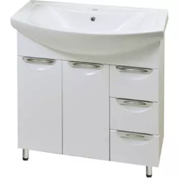 Тумба с раковиной Emmy Милли 80х47 с ящиками, белый (prg80blt5, 1WH501524)