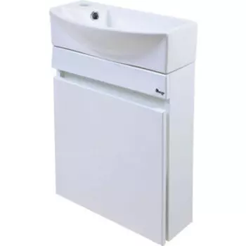 Тумба с раковиной Emmy Мия 46х22 левая, белая (mia46melbel-l.X, ER-5001)