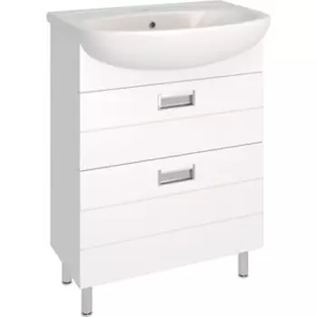 Тумба с раковиной Emmy Монтана 60х47 два ящика, белая (mon60erik, S-UM-ERI60/1-w)