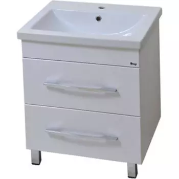 Тумба с раковиной Emmy Рокард 80х45 напольная, два ящика, белая (rok1.80bel, S-UM-COM80/1-w)