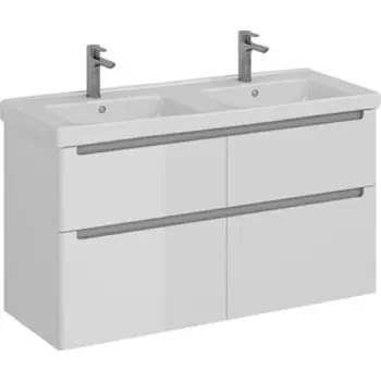 Тумба с раковиной Lemark Buno 125х45 белый глянец (LM04B125T, 641938)