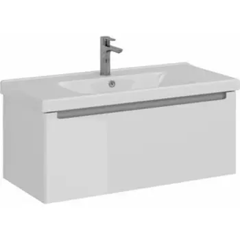 Тумба с раковиной Lemark Buno mini 100х45 белый глянец (LM05BM100T, 641259)