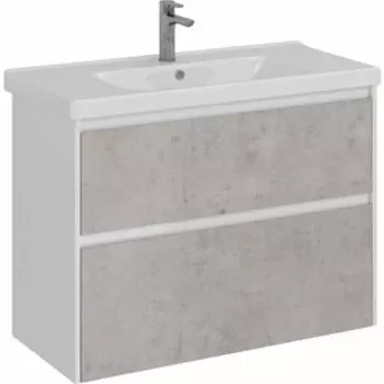 Тумба с раковиной Lemark Combi 100х45 бетон/белый глянец (LM03C100T-Beton, 641259)