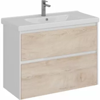 Тумба с раковиной Lemark Combi 100х45 дуб кантри/белый глянец (LM03C100T-dub, 641259)