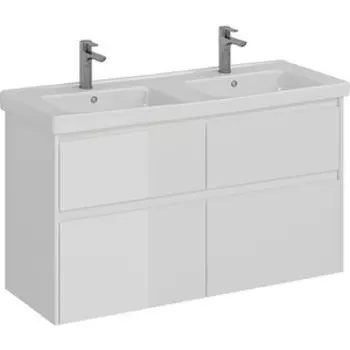 Тумба с раковиной Lemark Combi 125х45 белый глянец (LM03C125T, 641938)