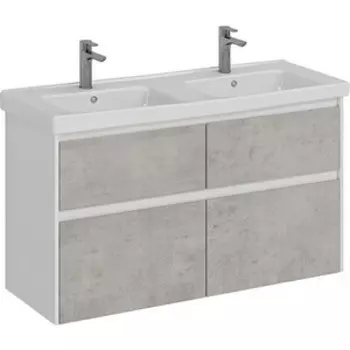 Тумба с раковиной Lemark Combi 125х45 бетон/белый глянец (LM03C125T-Beton, 641938)