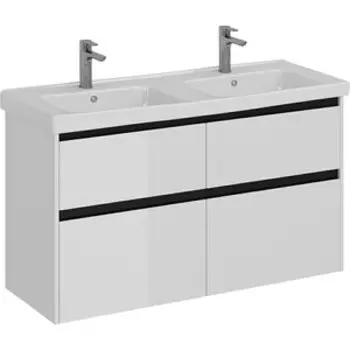 Тумба с раковиной Lemark Combi 125х45 черный/белый глянец (LM03C125T-black, 641938)