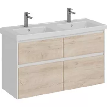 Тумба с раковиной Lemark Combi 125х45 дуб кантри/белый глянец (LM03C125T-dub, 641938)