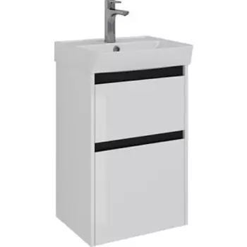 Тумба с раковиной Lemark Combi 45х35 черный/белый глянец (LM03C45T-black, 551346)