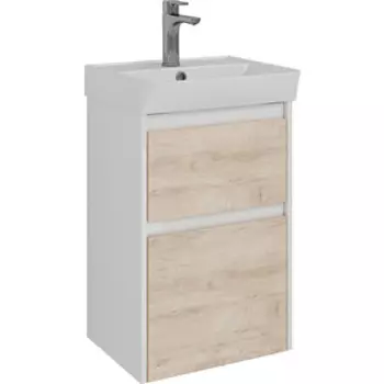 Тумба с раковиной Lemark Combi 45х35 дуб кантри/белый глянец (LM03C45T-dub, 551346)