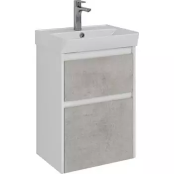 Тумба с раковиной Lemark Combi 50х35 бетон/белый глянец (LM03C50T-Beton, 551353)