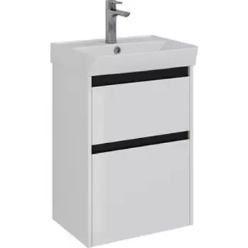 Тумба с раковиной Lemark Combi 50х35 черный/белый глянец (LM03C50T-black, 551353)