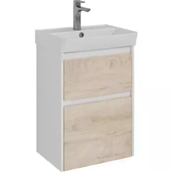 Тумба с раковиной Lemark Combi 50х35 дуб кантри/белый глянец (LM03C50T-dub, 551353)