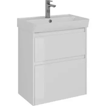 Тумба с раковиной Lemark Combi 60х35 белый глянец (LM03C60T, 551360)