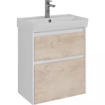 Тумба с раковиной Lemark Combi 60х35 дуб кантри/белый глянец (LM03C60T-dub, 551360)