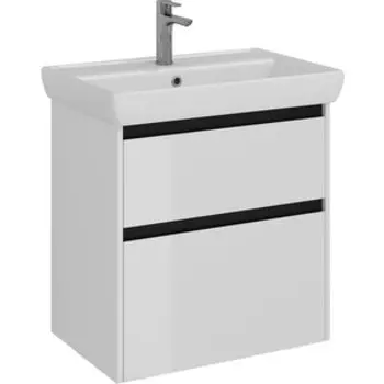 Тумба с раковиной Lemark Combi 70х45 черный/белый глянец (LM03C70T-black, 191645)