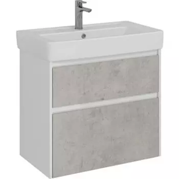 Тумба с раковиной Lemark Combi 80х45 бетон/белый глянец (LM03C80T-Beton, 192185)