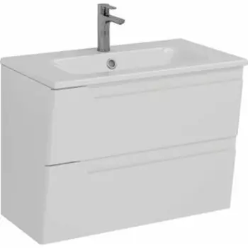 Тумба с раковиной Lemark Miano 80х45 белый глянец (LM06M80T, 640177)