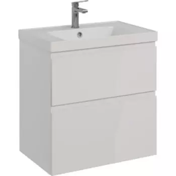 Тумба с раковиной Lemark Veon 60х45 белый глянец (LM01V60T, 641587)