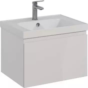 Тумба с раковиной Lemark Veon Mini 60х45 белый глянец (LM02VM60T, 641587)