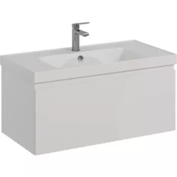 Тумба с раковиной Lemark Veon Mini 90х45 белый глянец (LM02VM90T, 641617)