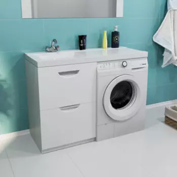 Тумба с раковиной Mixline Атлантик 110х48 левая, белая (4630099744972, 4680028070986)