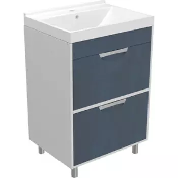 Тумба с раковиной Mixline Байкал 60 белая/серая (4630099745344, 4610018187127)