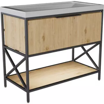 Тумба с раковиной Mixline Бруклин 100х45 дуб бунратти (4630099745047, 4640021065204)