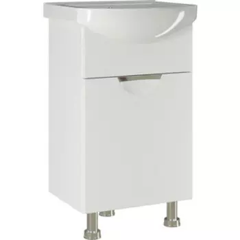 Тумба с раковиной Mixline Этьен Элеганс 50х40 белая (4630099744682, 4620008195766)